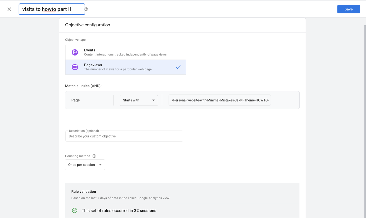 Google Optimize Setting Up Custom Objectives