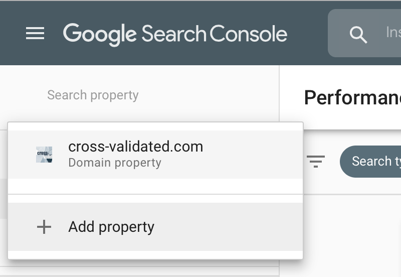Google Search Console Add New Property